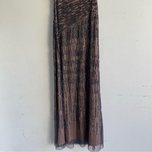 Adrianna Papell Tan Silver Sequins Sleeveless Maxi Dress - 22662 - Picture 6 of 13